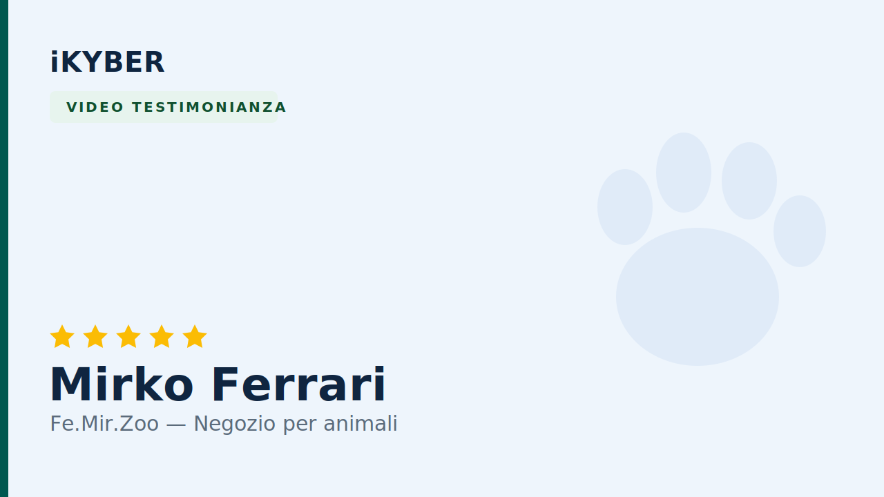 Video recensione di Mirko Ferrari, Fe.Mir.Zoo, cliente iKYBER